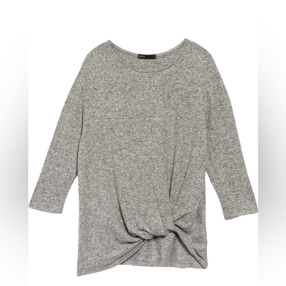 Gibson Cozy Twist Front Pullover Sweater